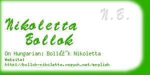 nikoletta bollok business card